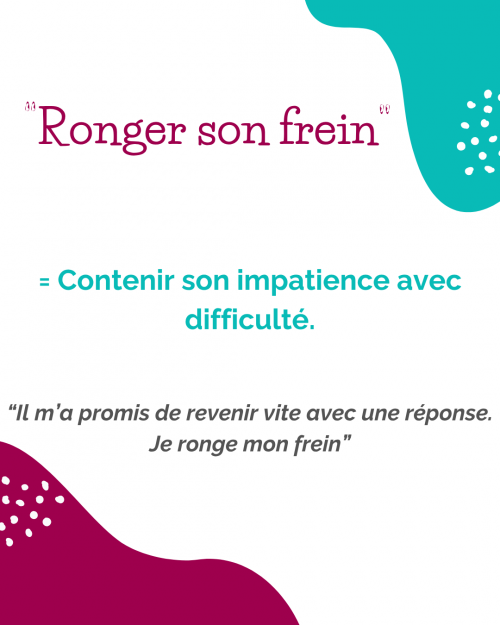 expression idiomatique Ronger son frein expression idiomatique Ronger son frein